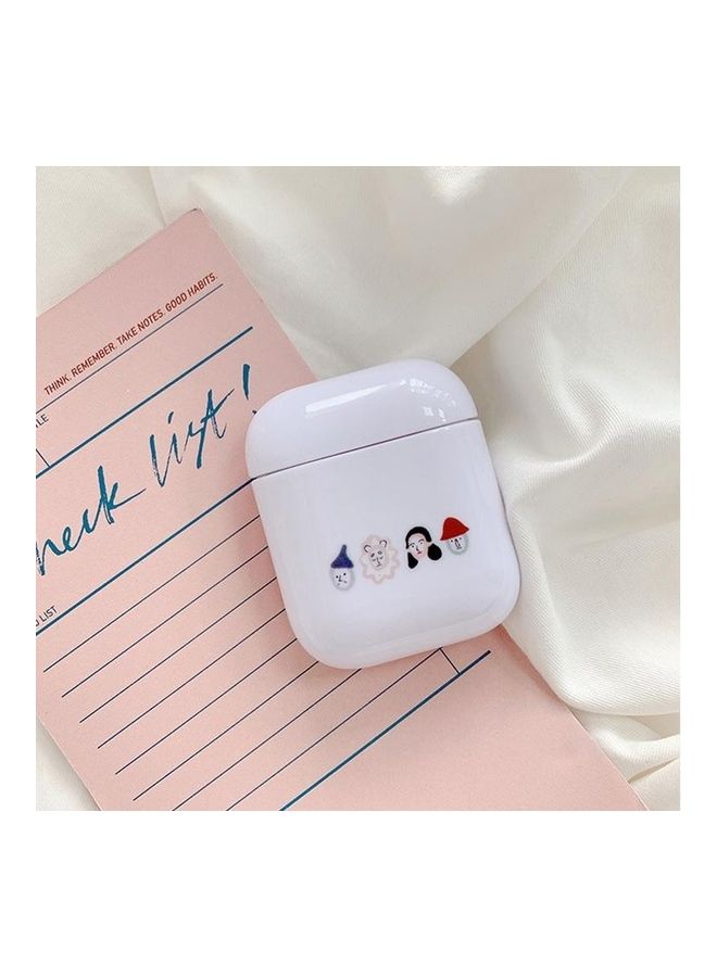 BGM - Wireless Earphones Shockproof Letters Mean Person Silicone Protective Case for Apple AirPods 1/2 White - Image 1