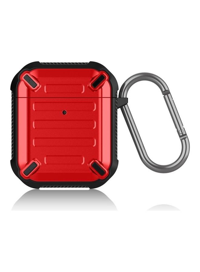 BGM Wireless Earphones Shockproof Sharp Sword Armor Silicone Protective Case For AirPods 1/2 Red