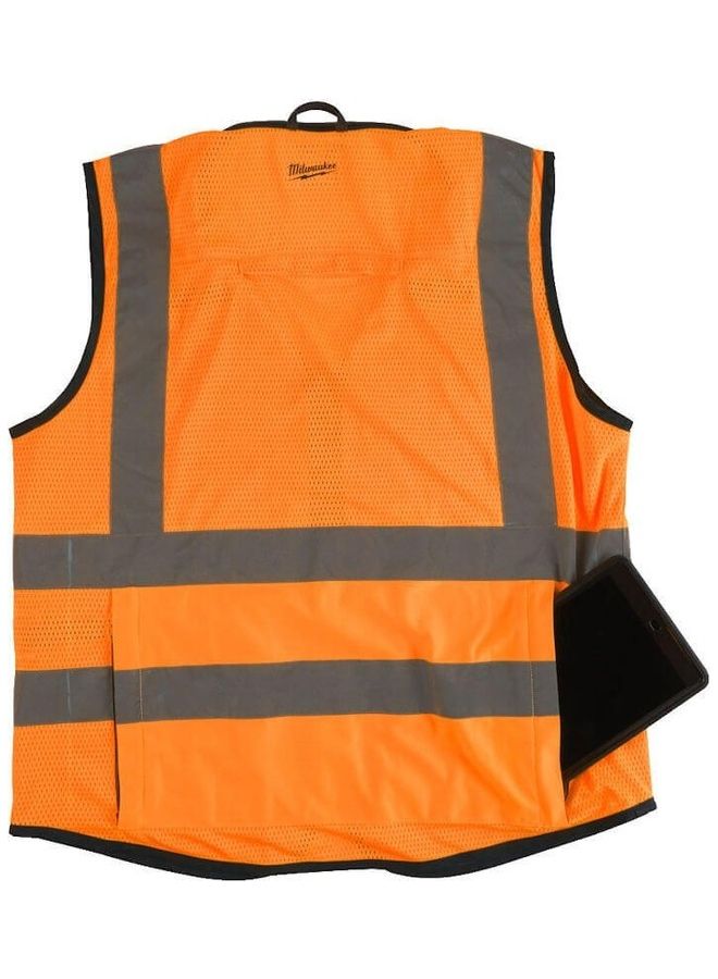 Milwaukee Premium Hi-Visibility Vest Orange/Grey S/M  - Image 2