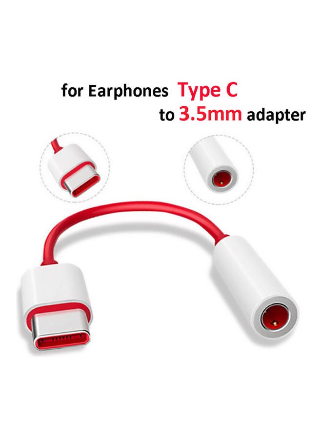 OnePlus Type-C To 3.5mm Earphones Adapter Red/White - Image 2