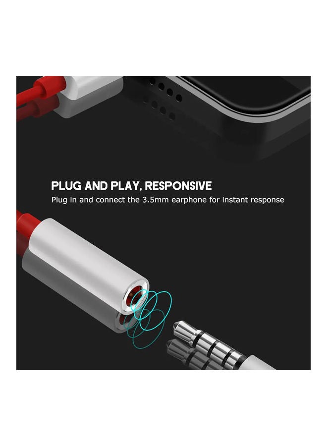 OnePlus Type-C To 3.5mm Earphones Adapter Red/White - Image 4
