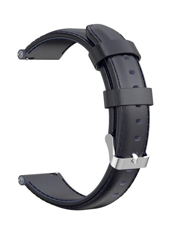 BGM Oil Wax Calfskin Strap For Garmin Forerunner 245 Midnight Blue - Image 1