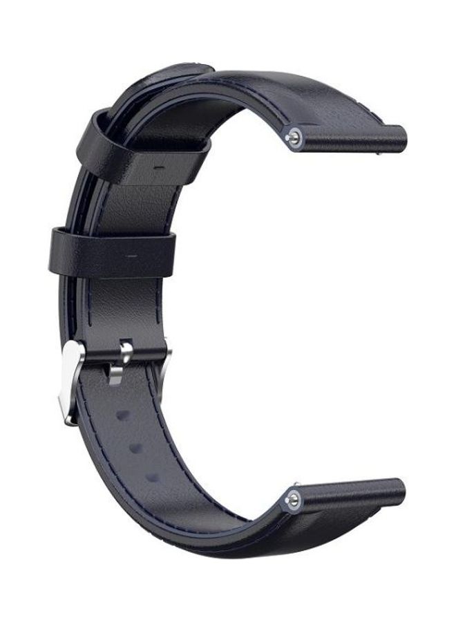 BGM Oil Wax Calfskin Strap For Garmin Forerunner 245 Midnight Blue - Image 2
