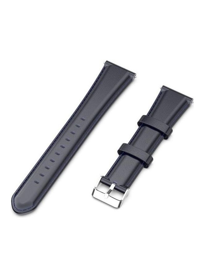 BGM Oil Wax Calfskin Strap For Garmin Forerunner 245 Midnight Blue - Image 3