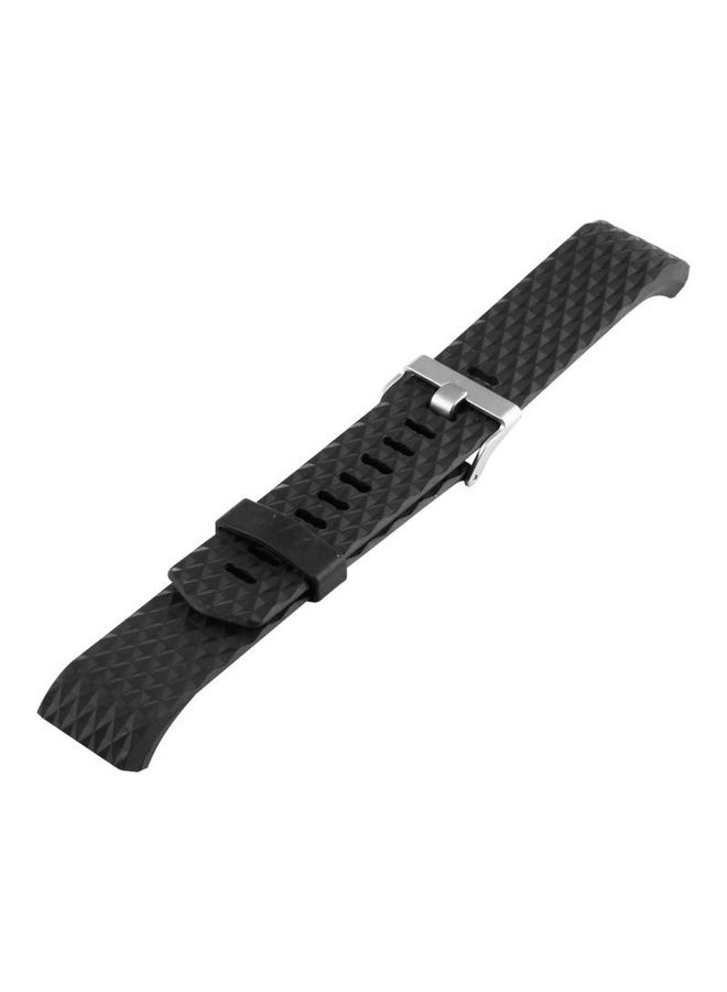 BGM Diamond Texture TPU Watchband For Fitbit Charger 2 Bracelet Watch Black - Image 2