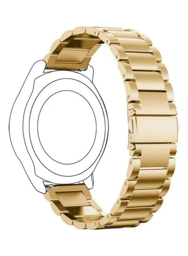 BGM Three Flat Buckle Stainless Steel Replacement Watchband for Samsung Galaxy Watch Active 2 / Amazfit GTS 2 Gold - Image 1