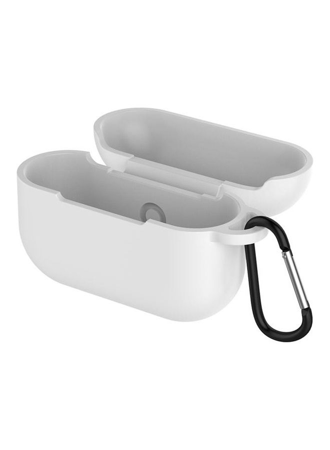 BGM - Solid Colour Silicone Earphone Protective Case for AirPods 3 with Hook White - Image 1