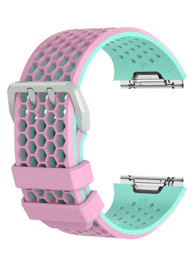 BGM Silicone Replacement Wrist Strap Watchband  For Fitbit Ionic Pink/Green