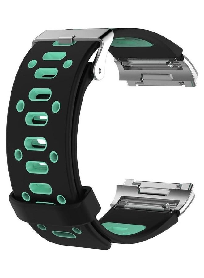 BGM Two-tone Silicone Replacement Wrist Strap Watchband with Buckle & Connector For Fitbit Ionic Black - Image 1