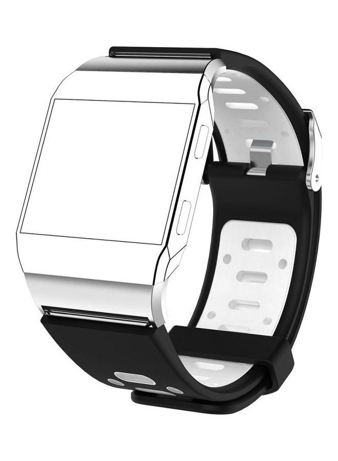 BGM Two-tone Silicone Replacement Wrist Strap Watchband with Buckle & Connector For Fitbit Ionic Black - Image 4