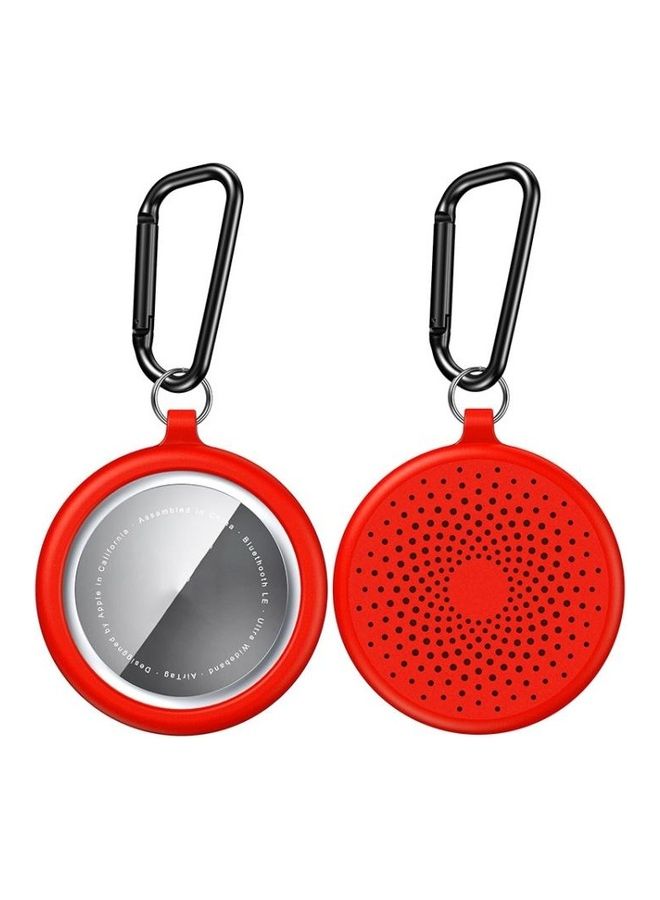 BGM - 3-Piece for Apple AirTag Tracker TPU All-Inclusive  Protective Cover Case With Package and Hook Red - Image 1