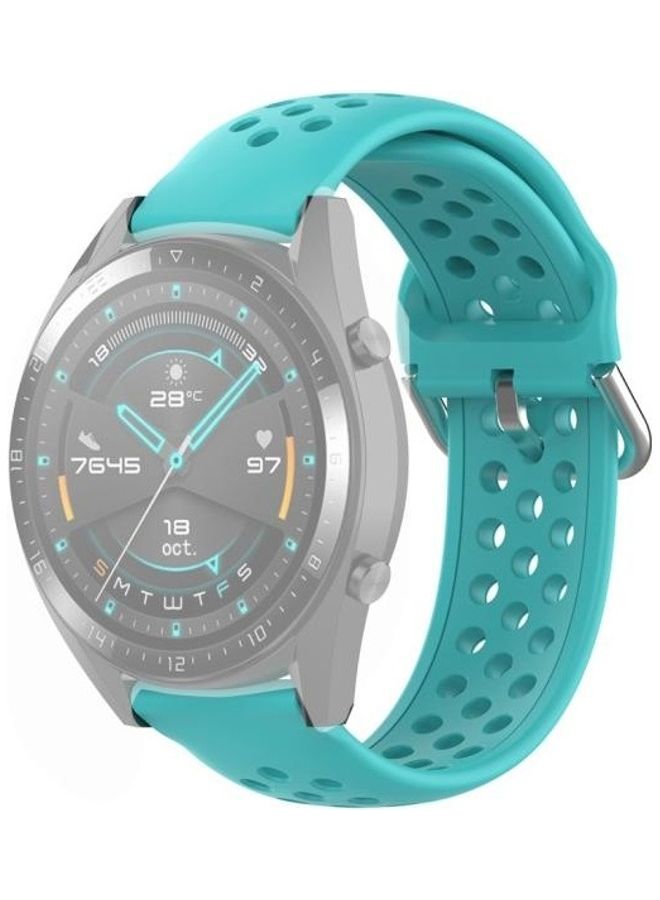 BGM Clasp Solid Colour Sport Wrist Strap Watchband For Huawei Watch GT 46mm / 42mm / GT2 46mm 22mm Green - Image 1