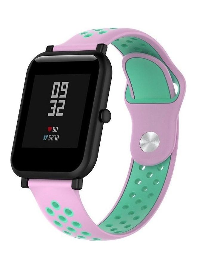 BGM Double Colour Silicone Sport Wrist Strap for Huawei Watch Series 1 18mm Green - Image 1