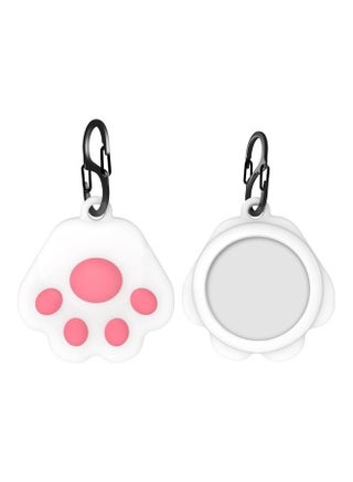 Q18 Cute Cat Paw Silicone Shockproof Protective Cover Soft Case with Carabiner for Apple AirTag Pink - v1631133163/N50686246A_1