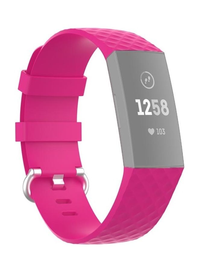 BGM 18mm Buckle TPU Wrist Strap Watch Band For Fitbit Charge 4 / Charge 3 / Charge 3 SE Rose Red - Image 1