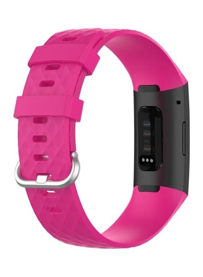 BGM 18mm Buckle TPU Wrist Strap Watch Band For Fitbit Charge 4 / Charge 3 / Charge 3 SE Rose Red - Image 4