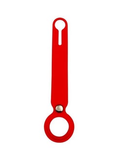 Shockproof Anti-Scratch Silicone Soft Case with Hanging Strap for Apple AirTag Red