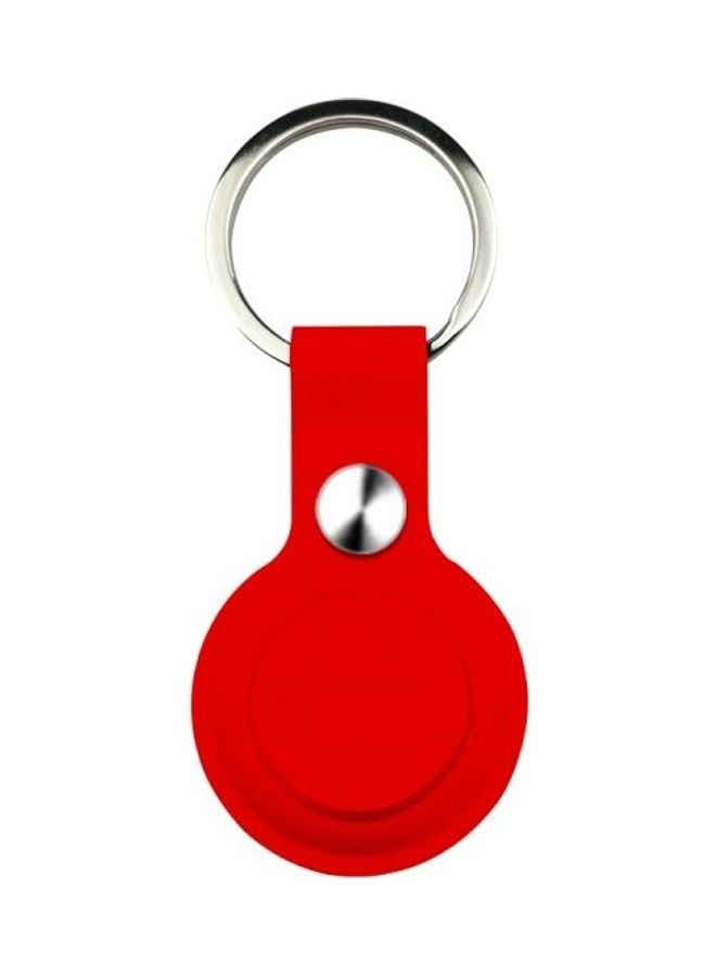 BGM - Shockproof Anti-Scratch Silicone Soft Case with Keychain Ring for Apple AirTag Red - Image 1