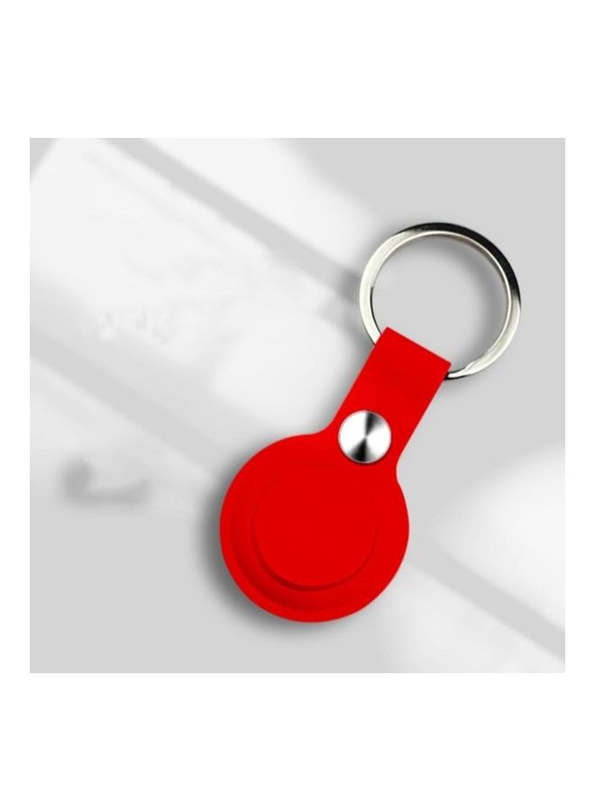 BGM - Shockproof Anti-Scratch Silicone Soft Case with Keychain Ring for Apple AirTag Red - Image 1