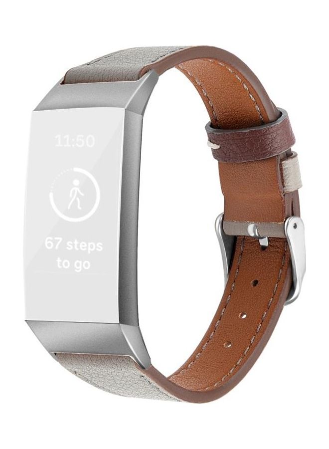 BGM Stainless Steel Strap Band For Fitbit Charge 4/3 Grey  - Image 1
