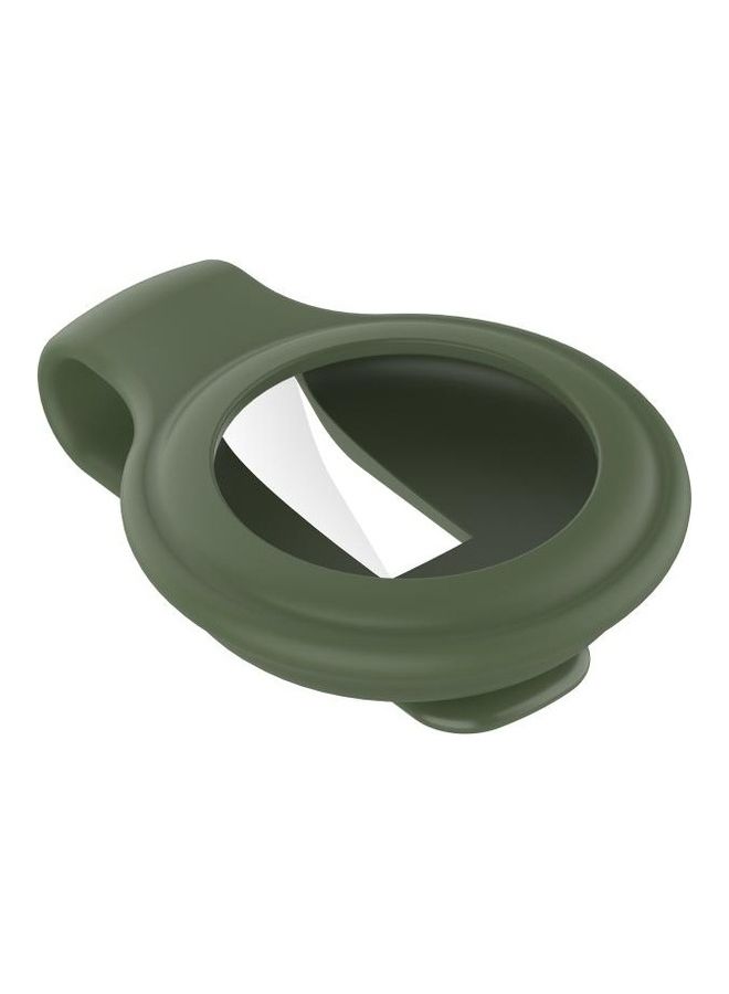 BGM Shockproof Silica Gel Anti-Scratch Protective Soft Case Cover with Steel Clip For Apple AirTag Dark Green - Image 4