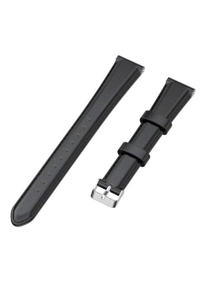 BGM Oil Wax Leather Strap For Huawei B3 Black - Image 3