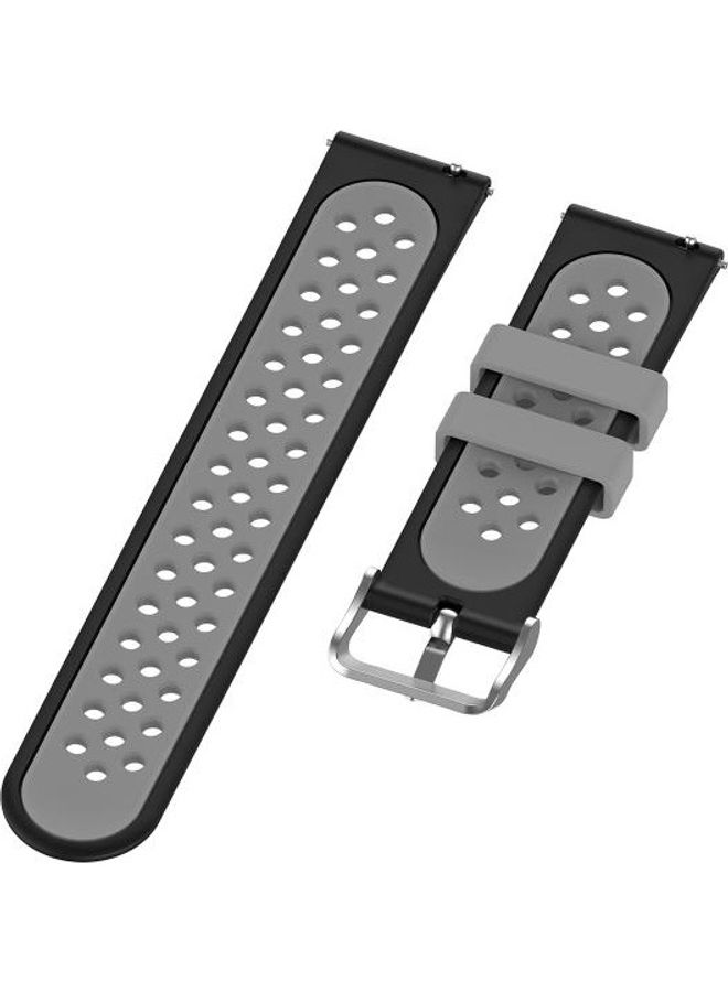 BGM Two-Colour Silicone Replacement Strap Watchband For Huawei Watch 3/3 Pro 22mm Black - Image 2