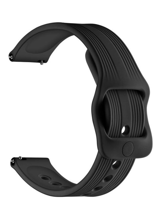 BGM Silicone Strap with Japanese Buckle 20mm For Huawei Watch GT2 42mm/Galaxy Watch Active 2/Huami GTS/GTR 42MM Black - Image 1