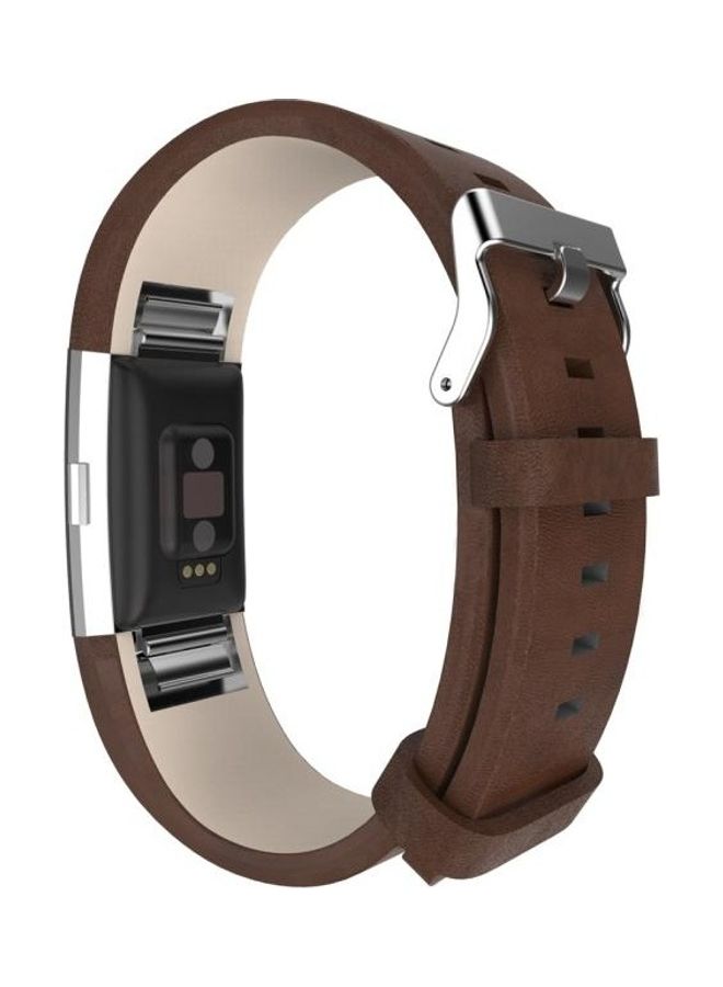 BGM Plastic Leather Strap For Fitbit Charge 2 Brown - Image 2