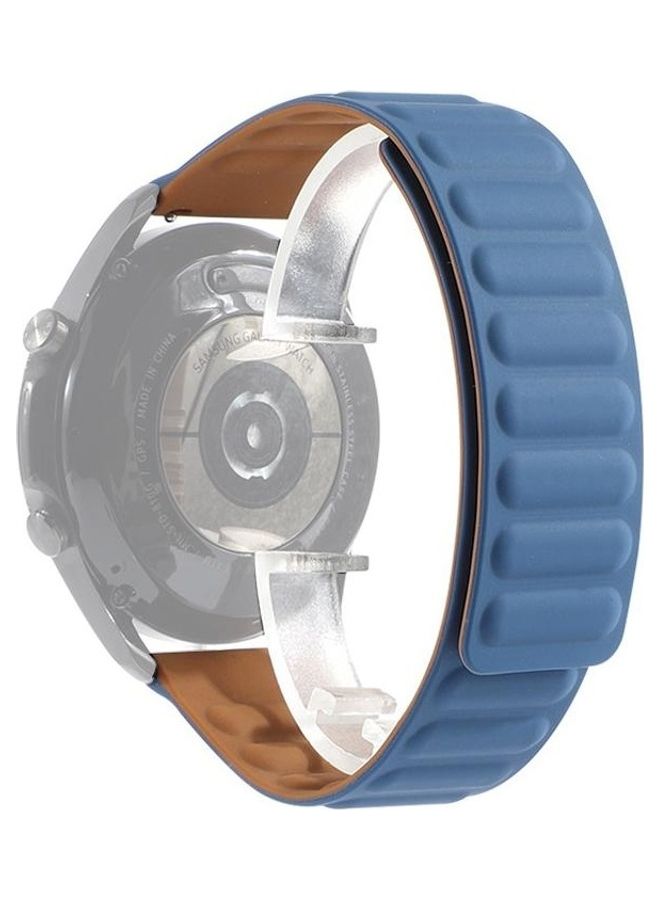 BGM Silicone Magnetic Replacement Strap Watchband For Samsung Galaxy Watch 3 45mm Blue - Image 1