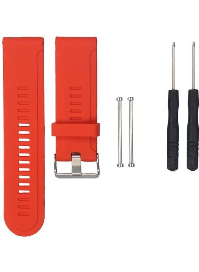 BGM Silicone Replacement Wrist Strap Watchband With Screwdrivers For Garmin Fenix3 Red/Black - Image 1