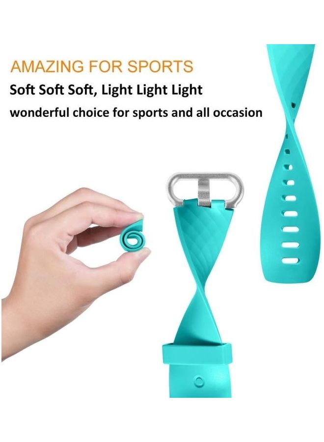 BGM - Diamond Pattern Adjustable Sport Wrist Strap for FITBIT Charge 2 Blue - Image 1