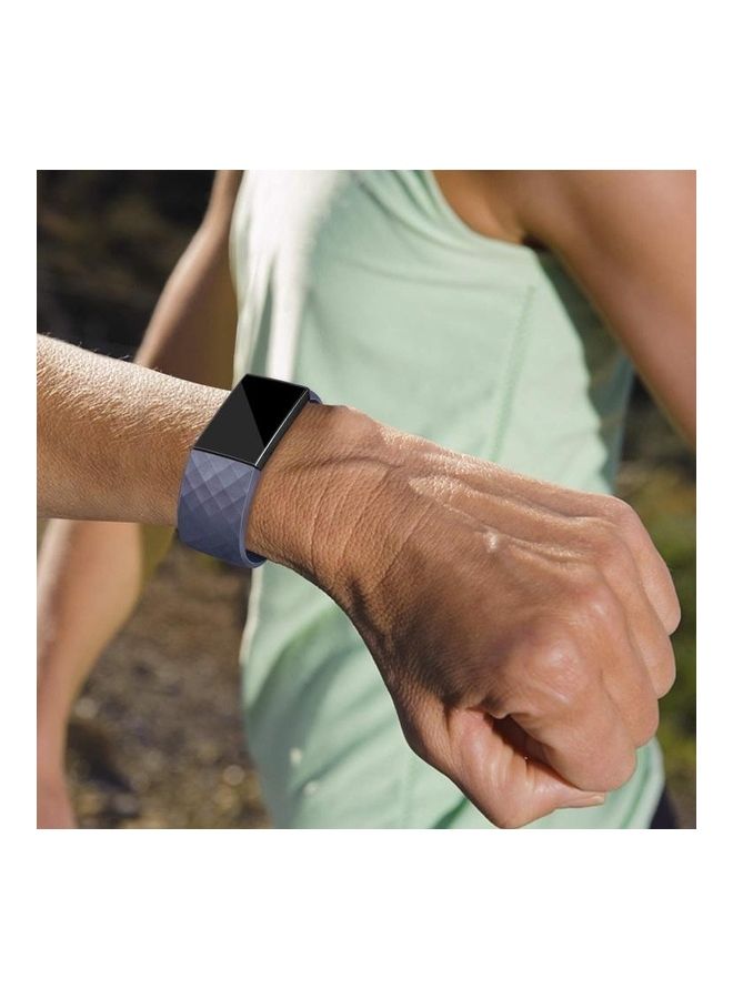 BGM - Diamond Pattern Adjustable Sport Wrist Strap for FITBIT Charge 2 Blue - Image 1