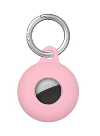 Dual-Side Hollow Anti-Scratch Silicone Shockproof Protective Cover Case with Keychain Hook Loop for Apple AirTag Pink - v1631133636/N50686257A_1