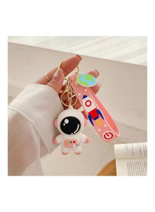 Astronaut Shape Silicone Shockproof Protective Cover Case with Keychain Hook Loop for Apple AirTag Pink - v1631133642/N50686259A_1
