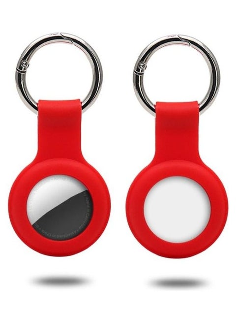 Silicone Case with Keychain Ring for Apple AirTag Red