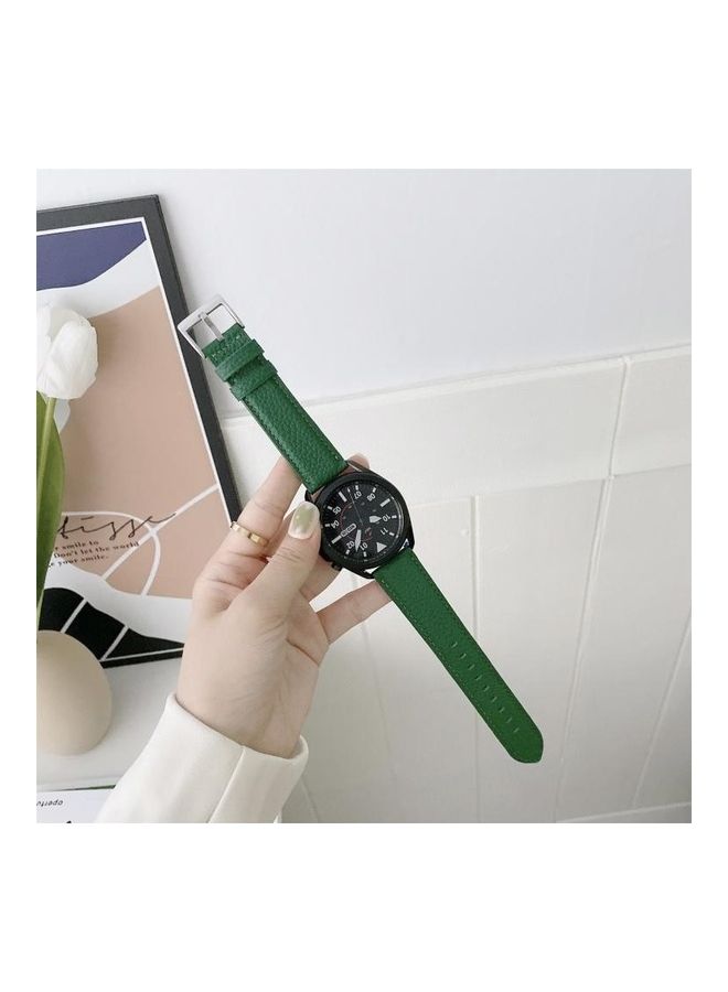 BGM Sewing Litchi Texture Leather Replacement Band For Samsung Galaxy Watch Active2 40mm Green - Image 2