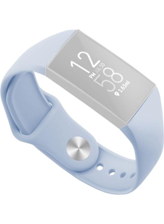 BGM Replacement Solid Colour Silicone Strap Band For Fitbit Charge 3 22mm Blue - Image 1