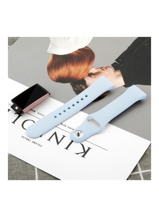 BGM Replacement Solid Colour Silicone Strap Band For Fitbit Charge 3 22mm Blue - Image 5