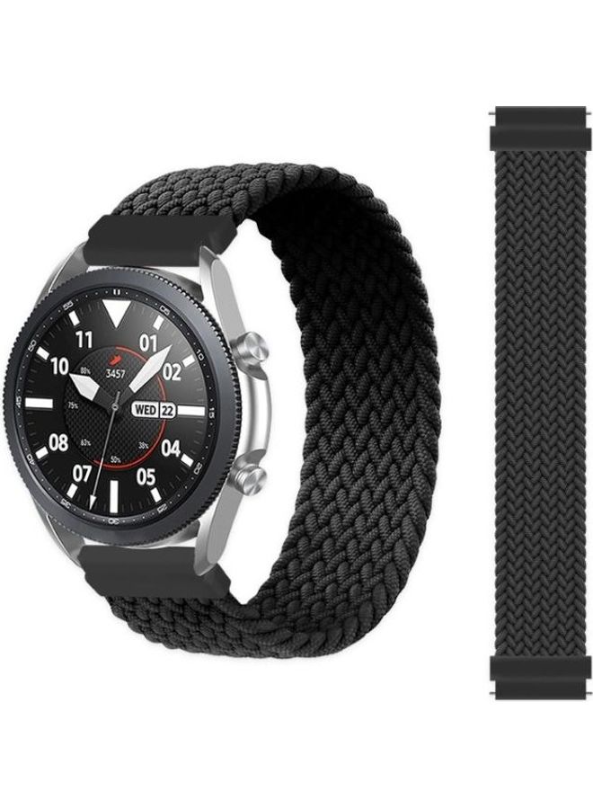 BGM Adjustable Nylon Braided Elasticity Replacement Strap Watchband For Samsung Galaxy Watch 46mm Black - Image 1
