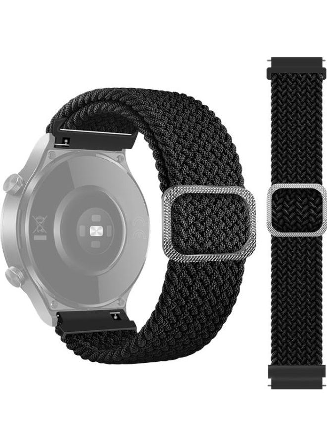 BGM Adjustable Nylon Braided Elasticity Replacement Strap Watchband For Samsung Galaxy Watch Active2 40mm Black - Image 1