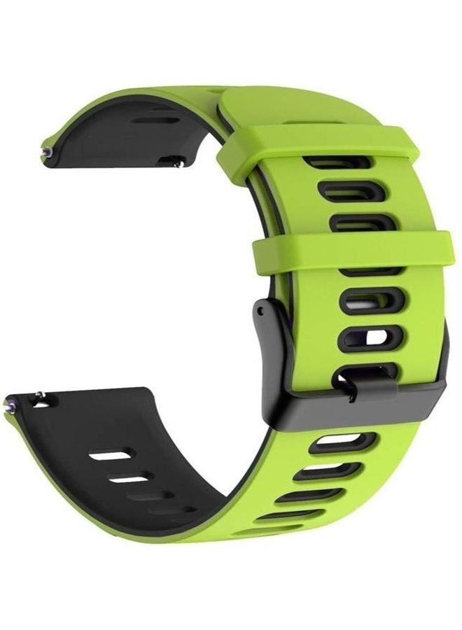 BGM Two-Tone Silicone Strap For Garmin Foreunner 245 Lime + Black - Image 1