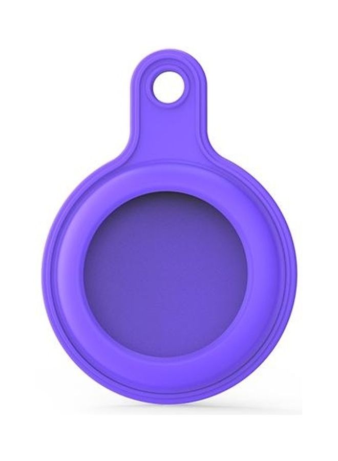 BGM - Gel Leather Case Cover with Switchable Keychain Ring for Apple AirTag Dark Purple - Image 1