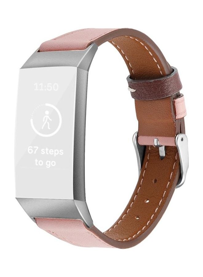 BGM Stainless Steel Strap For Fitbit Charge 4 / 3 Pink - Image 1