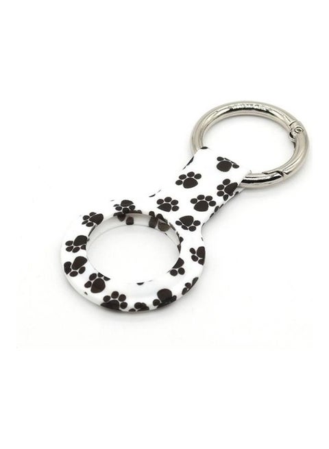 Wet Sticking Pattern Anti-Scratch Silicone Shockproof Protective Cover Case with Keychain Ring Loop For Apple AirTag Feet