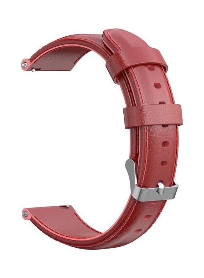 BGM Replacement  Oil Wax Calfskin Strap For Garmin Forerunner Red - Image 1