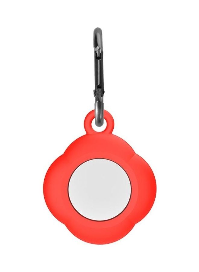BGM - 3-Piece Tracker Anti-Lost Silicone Protective Cover with Carabiner for Apple AirTag Red - Image 1