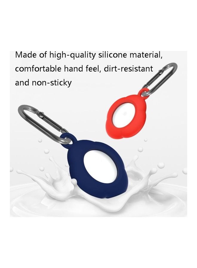 BGM - 3-Piece Tracker Anti-Lost Silicone Protective Cover with Carabiner for Apple AirTag Red - Image 1