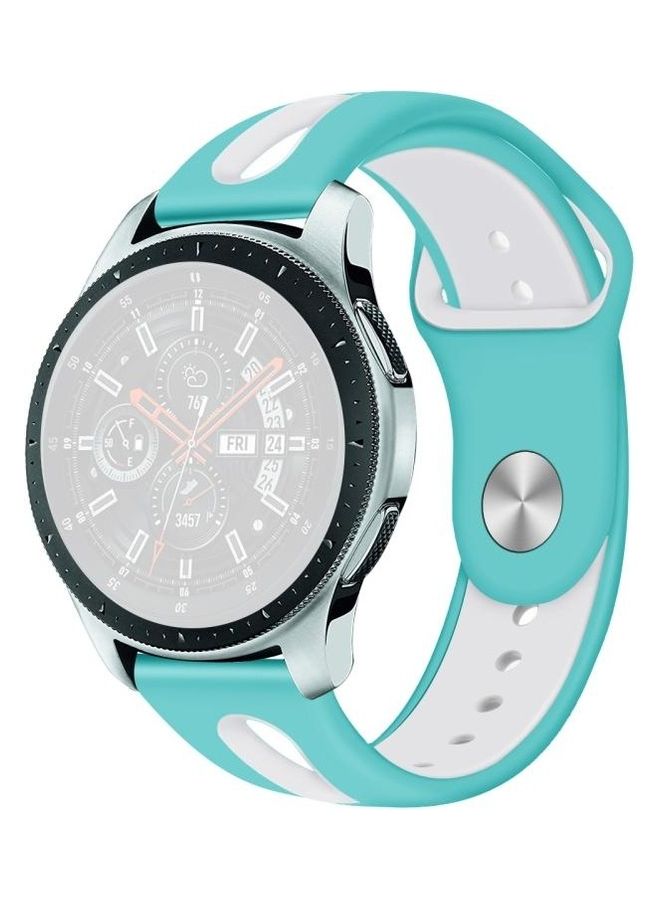 BGM Two-Tone Silicone Replacement Band For Samsung Galaxy Watch 46mm Green/White - Image 2