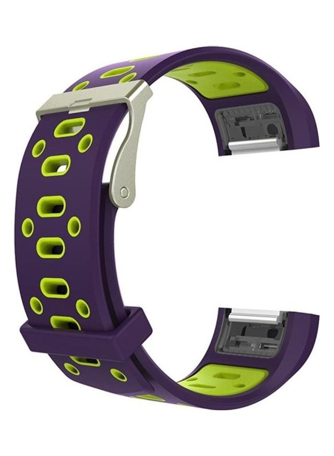 BGM For Fitbit Charge  Two Tone Round Hole Replacement Wrist Strap Watchband With Buckle Purple/Green